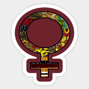 Afrocentric Brown & Gold Female Symbol Sticker